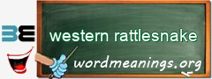 WordMeaning blackboard for western rattlesnake